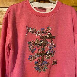 Vintage Pink Mockneck Sweatshirt